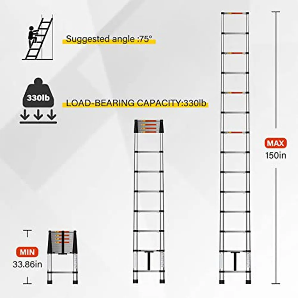 Simple Deluxe Telescoping Ladder 12.5FT