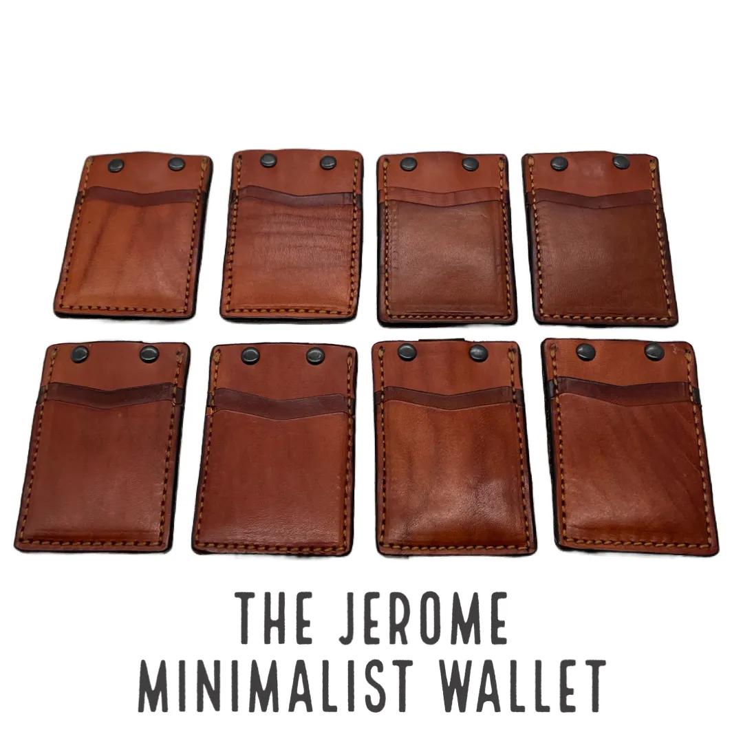 The JEROME Ventura Minimalist Leather Wallet in Medium Brown