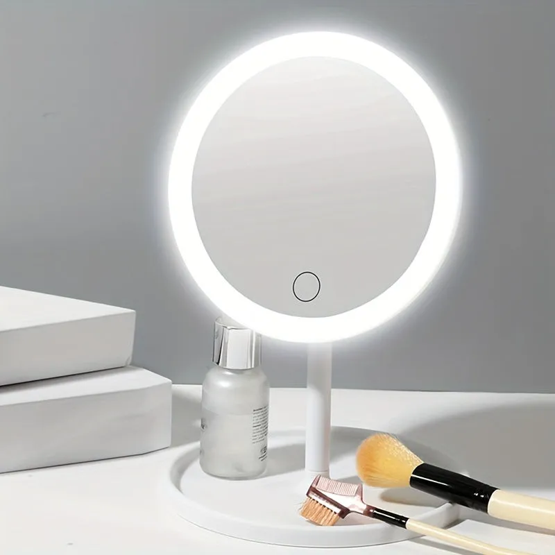 USB Rechargeable LED Vanity Mirror Portable Rotatable Illuminated Light