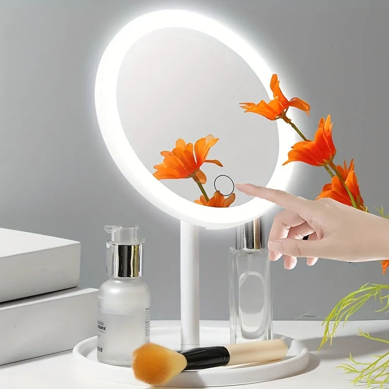 USB Rechargeable LED Vanity Mirror Portable Rotatable Illuminated Light