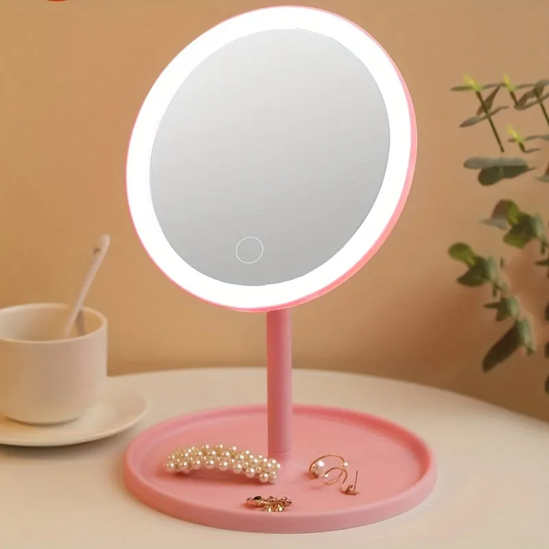 USB Rechargeable LED Vanity Mirror Portable Rotatable Illuminated Light