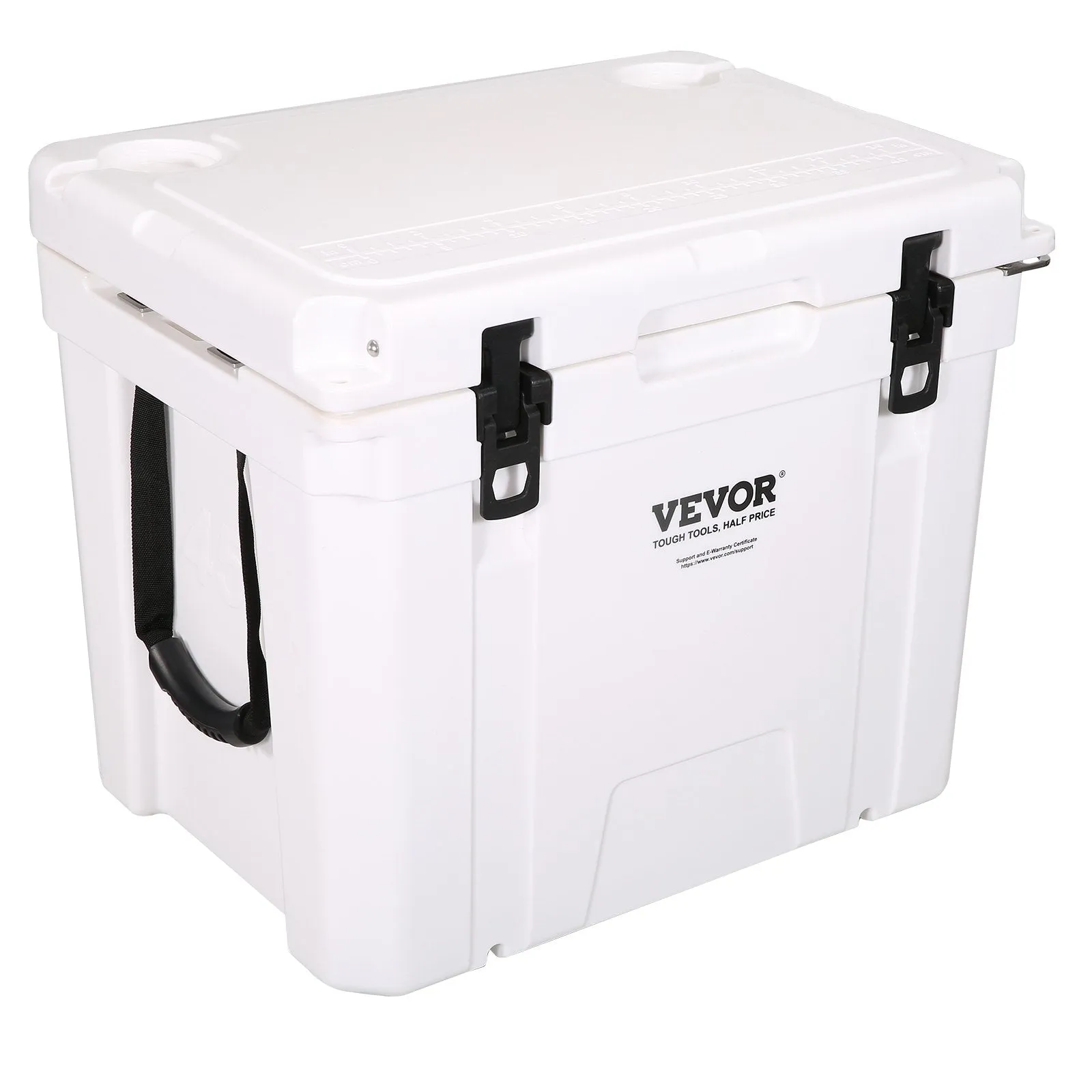 Vevor Insulated Portable Cooler 45 Quart Hard Shell Ice Chest with Handle New